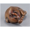 Image 2 : A wood netsuke of an ox.