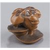 Image 2 : A boxwood netsuke of mushrooms.