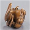 Image 3 : A boxwood netsuke of mushrooms.
