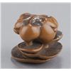Image 9 : A boxwood netsuke of mushrooms.