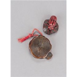 A group of two netsuke, various material.