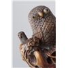 Image 5 : A wood netsuke of an owl and two owlets.