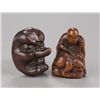 Image 1 : A group of two wood netsuke.