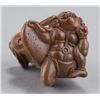 Image 5 : A wood netsuke of Shoki and Oni.