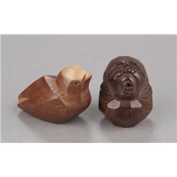 A group of two ittobori ichii wood netsuke.