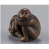 Image 2 : A wood netsuke of two monkeys.