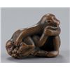 Image 6 : A wood netsuke of two monkeys.