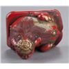 Image 7 : A tsuishu lacquer netsuke of a Shishi.