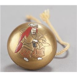 A gold laquer manju of Shojo: Shibayama, Shozan