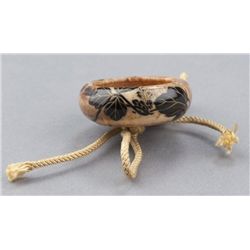 A lacquered stag antler manju of an ashbowl.