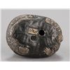 Image 5 : A pottery and lacquer netsuke of three turtles.