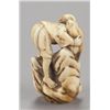 Image 4 : A marine ivory netsuke of a fisherman and fish.