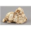 Image 1 : A carved ivory netsuke of an elephant.