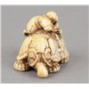 Image 3 : A carved ivory netsuke of an elephant.
