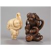Image 1 : Group of 2 netsuke, various materials.