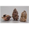 Image 1 : A group of three wood netsuke.