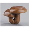 Image 1 : A wood netsuke of mushrooms.