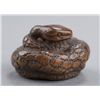 Image 1 : A wood netsuke of a coiled snake.