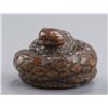 Image 2 : A wood netsuke of a coiled snake.