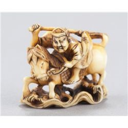 A marine ivory netsuke of Gentoku.