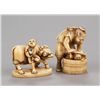 Image 1 : A group of two ivory netsuke.