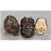 Image 1 : Group of three wood netsuke.
