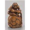 Image 1 : A boxwood netsuke of Raiden.