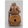 Image 3 : A boxwood netsuke of Raiden.