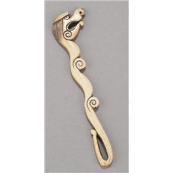 A bone sashi netsuke of rain dragon.