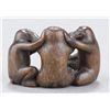 Image 3 : A wood netsuke of monkey triad.