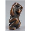 Image 2 : Wood netsuke of seated monkey.