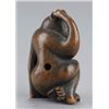 Image 3 : Wood netsuke of seated monkey.