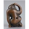 Image 4 : Wood netsuke of seated monkey.