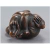 Image 7 : Wood netsuke of seated monkey.