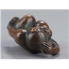 Image 8 : Wood netsuke of seated monkey.