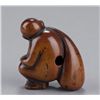 Image 5 : Group of two wood netsuke of monkeys.