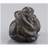 Image 6 : Group of three wood netsuke of monkeys.