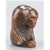 Image 9 : Group of three wood netsuke of monkeys.