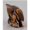 Image 2 : A wood netsuke of an eagle.