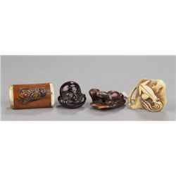 A group of 4 netsuke.