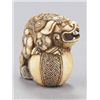 Image 5 : An ivory netsuke of a Shishi.