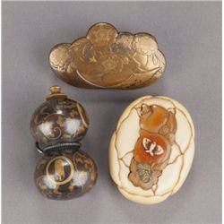 A group of three netsuke.