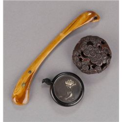 A group of three netsuke.