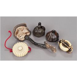 A group of five netsuke.