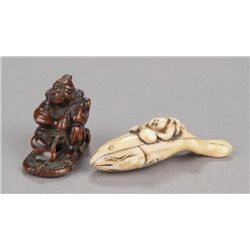 A group of two netsuke.
