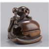 Image 2 : A wood netsuke of a skeleton.