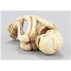 Image 6 : An ivory netsuke of a skeleton.