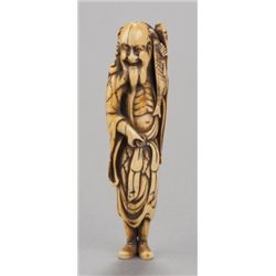 An ivory netsuke of a Sennin.
