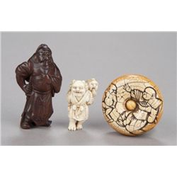 A group of three netsuke.