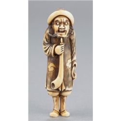 An ivory netsuke of a Dutchman.